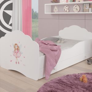Dječji krevet CASIMO DJEVOJČICA S KRILIMA s madracem i ladicom 160x80 - Slika 1