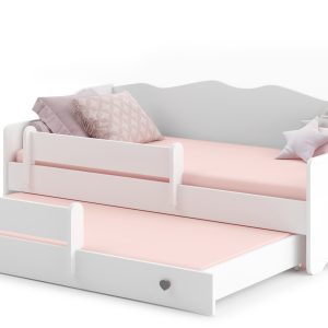 Dvostruki krevet EMKA II sivo-bijeli s madracima 160x80 - Slika 2