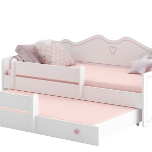 Dvostruki krevet EMKA II roza s madracima 160x80 - Slika 2