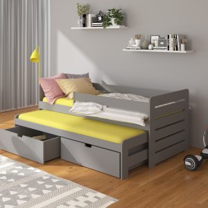 Dvostruki krevet TOMI s ogradom 180x80 - Slika 1