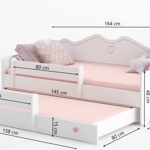 Dvostruki krevet EMKA II sivi s madracima 160x80 - Slika 4