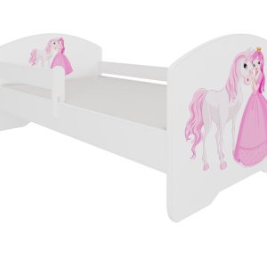 Dječji krevet PEPE PRINCEZA I KONJ s madracem i ogradom 140x70 - Slika 2