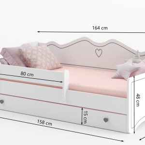 Dječji krevet EMKA roza s madracem 160x80 - Slika 4
