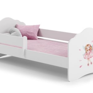 Dječji krevet CASIMO DJEVOJČICA S KRILIMA s madracem i ogradom 140x70 - Slika 2