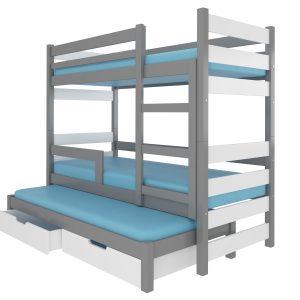 Krevet na kat za troje KARLO s madracima - Slika 2