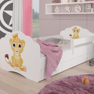 Dječji krevet CASIMO LAV s madracem, ogradom i ladicom 140x70 - Slika 1