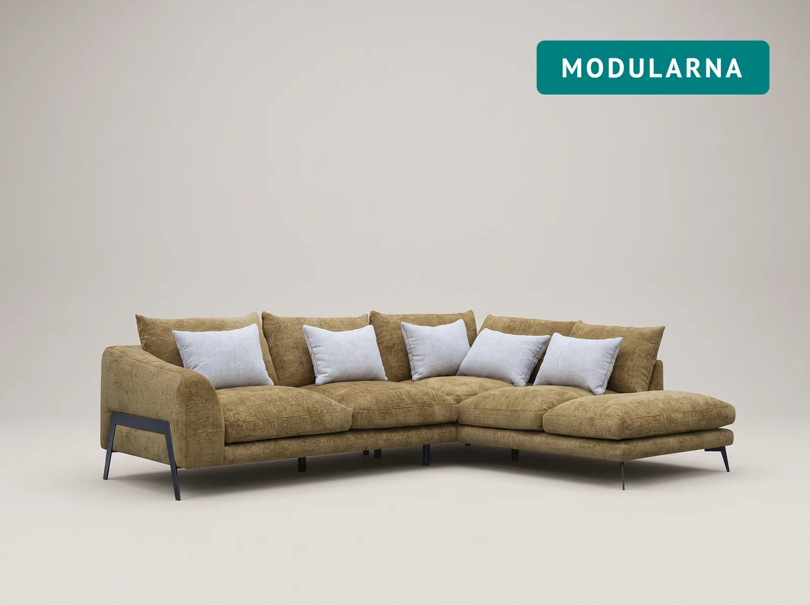 Kutna garnitura Aspen, modularna, dizajn Poldem
